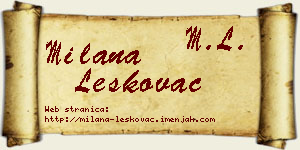Milana Leskovac vizit kartica